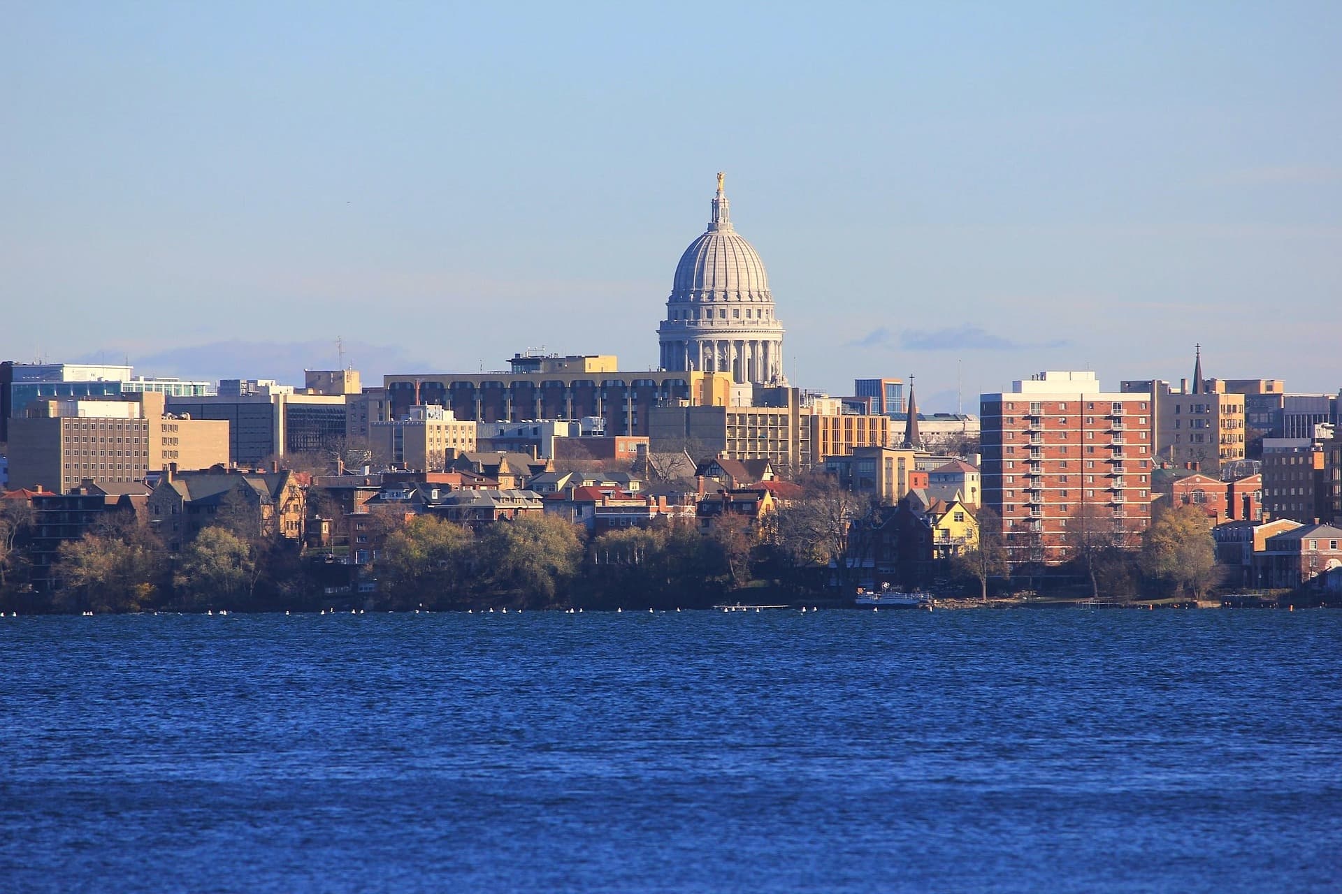 Downtown Madison aerial view